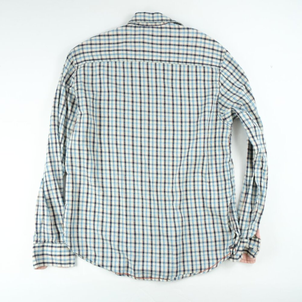 Carbon 2 Cobalt Mens Textured Plaid Button front Long Sleeve Shirt Size Small - Picture 2 of 6